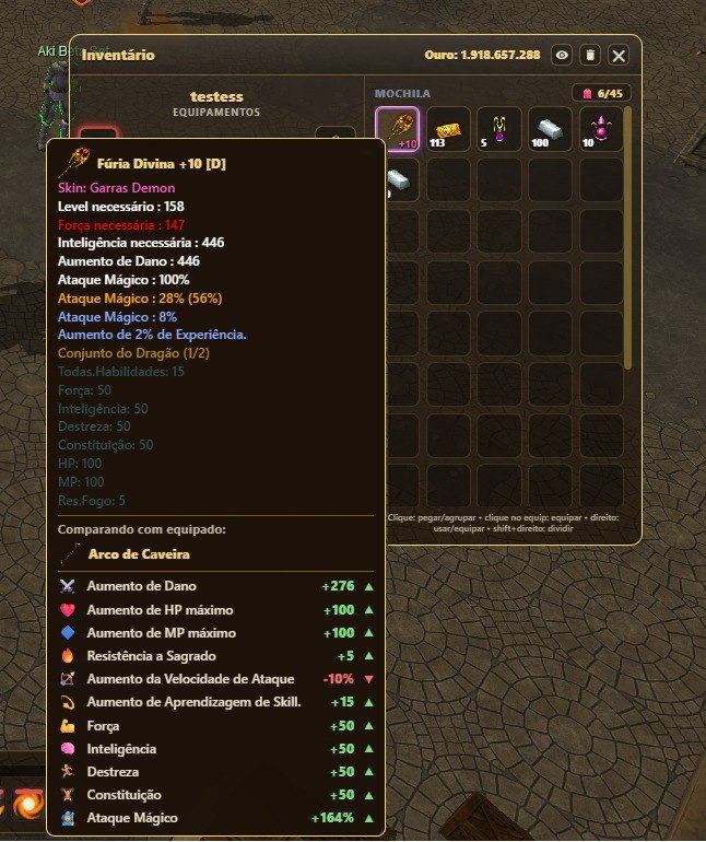Live stat comparison — green up, red down, no more alt-tab math